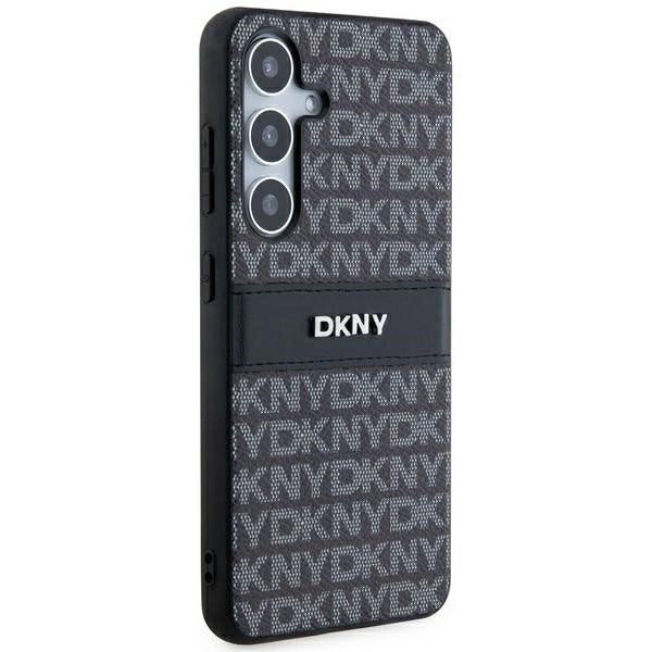 DKNY Leather Mono Stripe & Metal Logo case for Samsung Galaxy S24+ - black