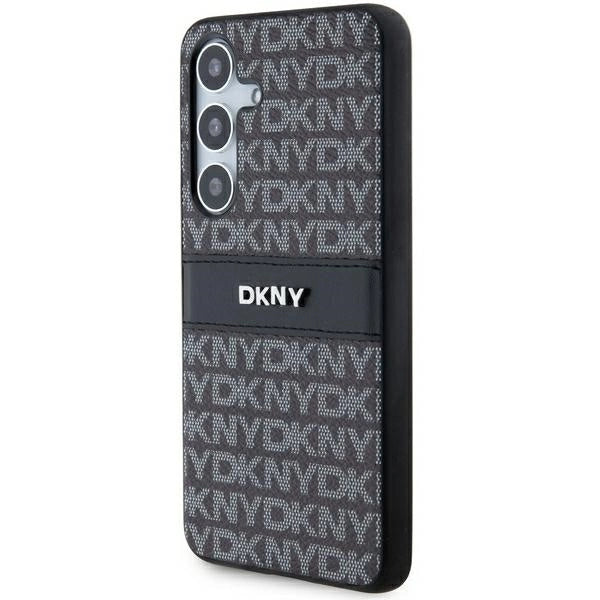 DKNY Leather Mono Stripe & Metal Logo case for Samsung Galaxy S24 - black