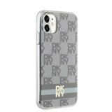 DKNY IML Checkered Mono Pattern & Printed Stripes MagSafe case for iPhone 11 / Xr - beige