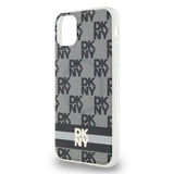 DKNY IML Checkered Mono Pattern & Printed Stripes MagSafe Case for iPhone 11 / Xr - Black