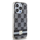 DKNY IML Checkered Mono Pattern & Printed Stripes MagSafe Case for iPhone 13 Pro / 13 - Black