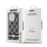 DKNY IML Checkered Mono Pattern & Printed Stripes MagSafe Case for iPhone 13 Pro / 13 - Black