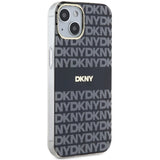 DKNY IML Mono & Stripe MagSafe Case for iPhone 15/14/13 - Black