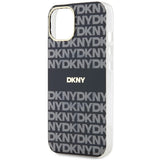 DKNY IML Mono & Stripe MagSafe Case for iPhone 15/14/13 - Black