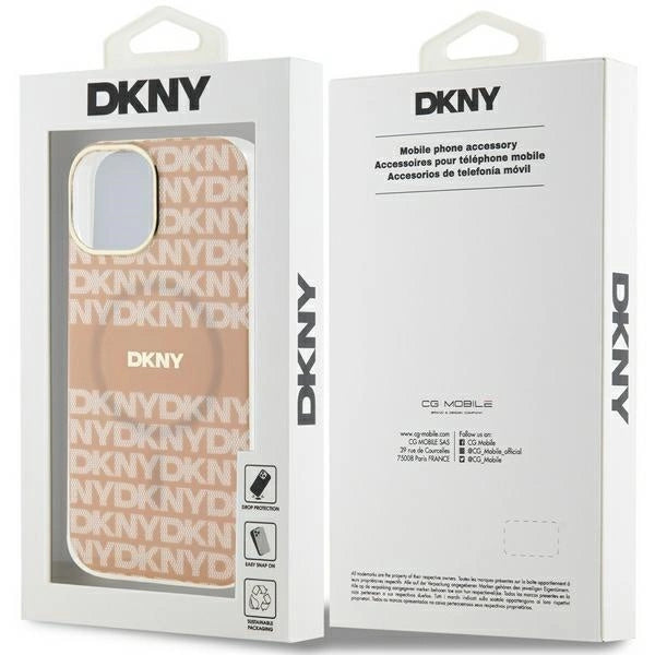 DKNY IML Mono & Stripe MagSafe case for iPhone 15 / 14 / 13 - pink