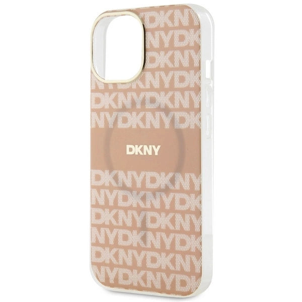 DKNY IML Mono & Stripe MagSafe Case for iPhone 15 Plus / 14 Plus - Pink
