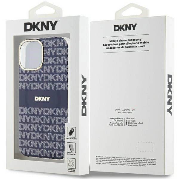 DKNY IML Mono & Stripe MagSafe case for iPhone 15 / 14 / 13 - blue