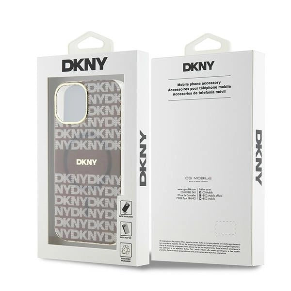 DKNY IML Mono & Stripe MagSafe case for iPhone 15 / 14 / 13 - beige