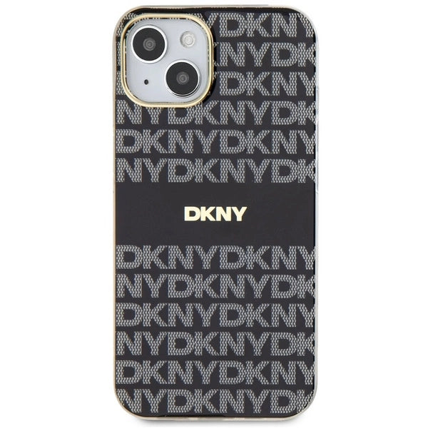 DKNY IML Mono & Stripe MagSafe Case for iPhone 15/14/13 - Black