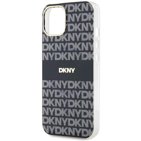 DKNY IML Mono & Stripe MagSafe Case for iPhone 15/14/13 - Black