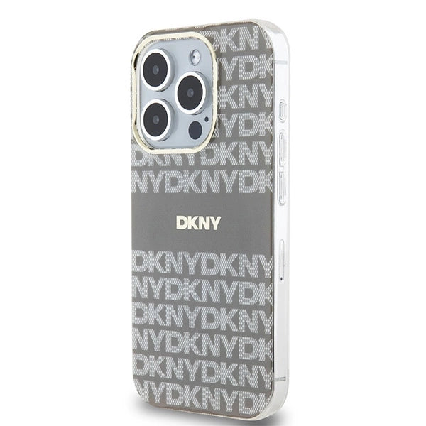 DKNY IML Mono & Stripe MagSafe case for iPhone 15 Pro Max - beige