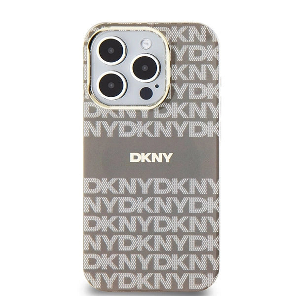 DKNY IML Mono & Stripe MagSafe case for iPhone 15 Pro Max - beige