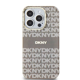 DKNY IML Mono & Stripe MagSafe case for iPhone 15 Pro Max - beige