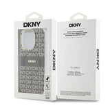 DKNY IML Mono & Stripe MagSafe case for iPhone 15 Pro Max - beige