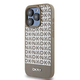 DKNY Leather Printed Pattern Metal Logo MagSafe Case for iPhone 15 Pro Max - Brown