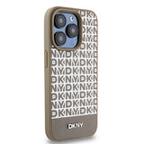 DKNY Leather Printed Pattern Metal Logo MagSafe Case for iPhone 15 Pro Max - Brown