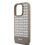 DKNY Leather Printed Pattern Metal Logo MagSafe Case for iPhone 15 Pro Max - Brown