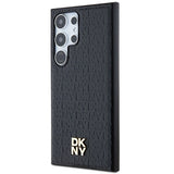 DKNY Leather Pattern Metal Logo MagSafe case for Samsung Galaxy S24 Ultra - black