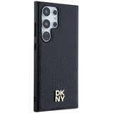 DKNY Leather Pattern Metal Logo MagSafe case for Samsung Galaxy S24 Ultra - black