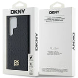 DKNY Leather Pattern Metal Logo MagSafe case for Samsung Galaxy S24 Ultra - black