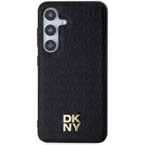 DKNY Leather Pattern Metal Logo MagSafe case for Samsung Galaxy S24+ - black