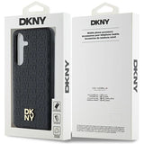 DKNY Leather Pattern Metal Logo MagSafe case for Samsung Galaxy S24+ - black