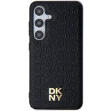 DKNY Leather Pattern Metal Logo MagSafe case for Samsung Galaxy S24 - black