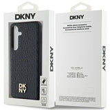 DKNY Leather Pattern Metal Logo MagSafe case for Samsung Galaxy S24 - black