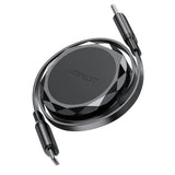 Acefast C13-03 USB-C - USB-C 60W Kabel tiltrækbar - sort