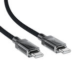 Acefast C12 USB-C / USB-C PD-kabel 60W 480Mb / med nylon fletning - sort