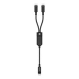 Acefast C5 USB-C - USB-C / USB-C 2in1 100W 480Mb/s kabel - sort