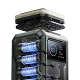 Powerbank Joyroom JR-PBF10 75000mAh 100W 3x USB-C 3x USB-A med foldelig lommelygte og håndtag - grønt