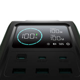 Powerbank Joyroom JR-PBF10 75000mAh 100W 3x USB-C 3x USB-A med foldelig lommelygte og håndtag - grønt