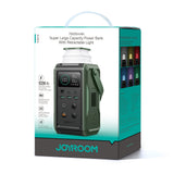 Powerbank Joyroom JR-PBF10 75000mAh 100W 3x USB-C 3x USB-A med foldelig lommelygte og håndtag - grønt