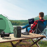 Powerbank Joyroom JR-PBF10 75000mAh 100W 3x USB-C 3x USB-A med foldelig lommelygte og håndtag - grønt