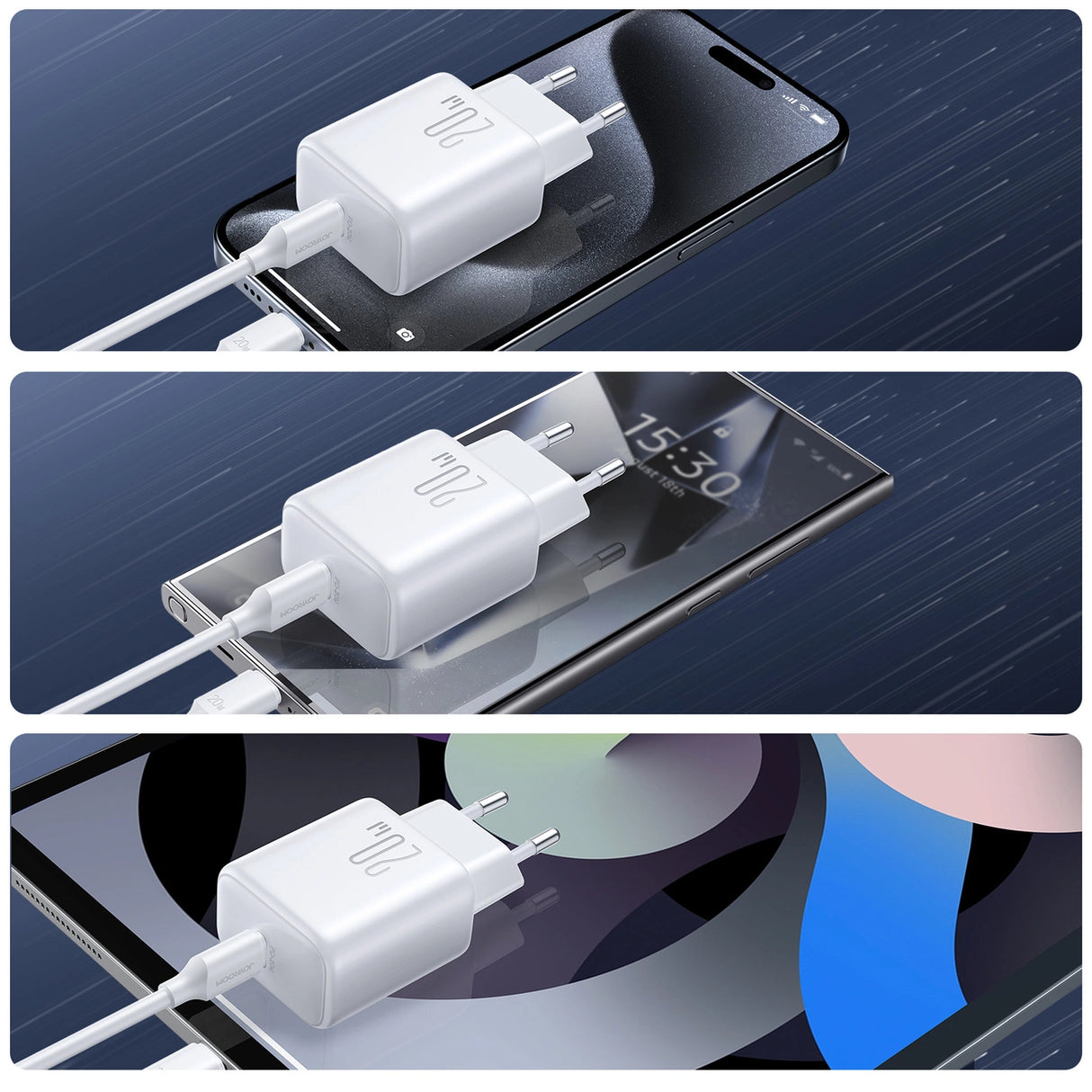 Joyroom JR-TCF20 USB-C PD 20W netværksoplader - hvid