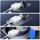 Joyroom JR-TCF20 USB-C PD 20W netværksoplader - hvid + USB-C / Lightning kabel 1m