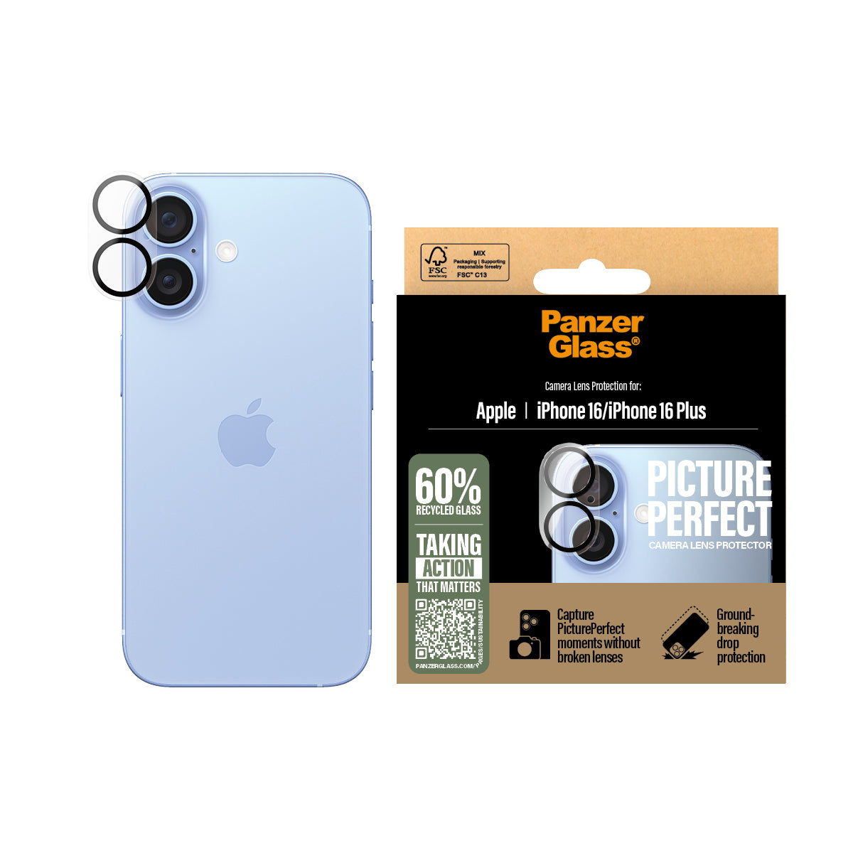PanzerGlass PicturePerfect Lens Protector iPhone 16/16 Plus