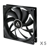 ARCTIC F12 Fan 5-pack Sort 120 mm