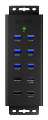 ICY BOX IB-HUB1703-QC3 USB 3.2 Gen 1 (3.1 Gen 1) Type-B 5000 Mbit/s Black