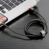 Baseus Cafule USB Lightning Cable 2,4A 0,5m (rød+sort)