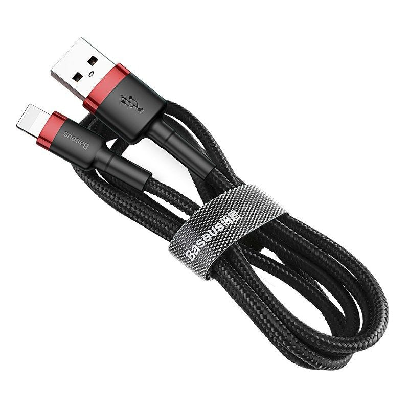 Baseus Cafule USB Lightning Cable 2,4A 0,5m (rød+sort)