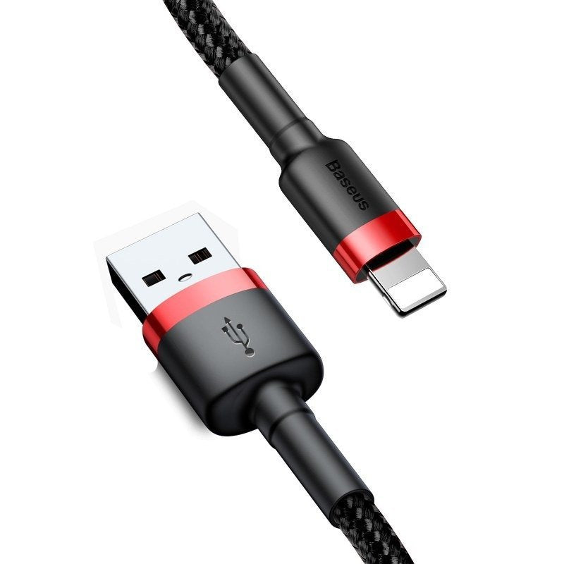 Baseus Cafule USB Lightning Cable 2,4A 0,5m (rød+sort)