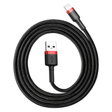 Baseus Cafule USB Lightning Cable 2,4A 0,5m (rød+sort)