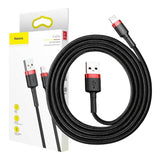 Baseus Cafule USB Lightning Cable 2,4A 1m (rød+sort)