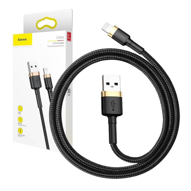 Baseus Cafule Kabel USB Lightning 1,5 A 2m (Guld+Sort)