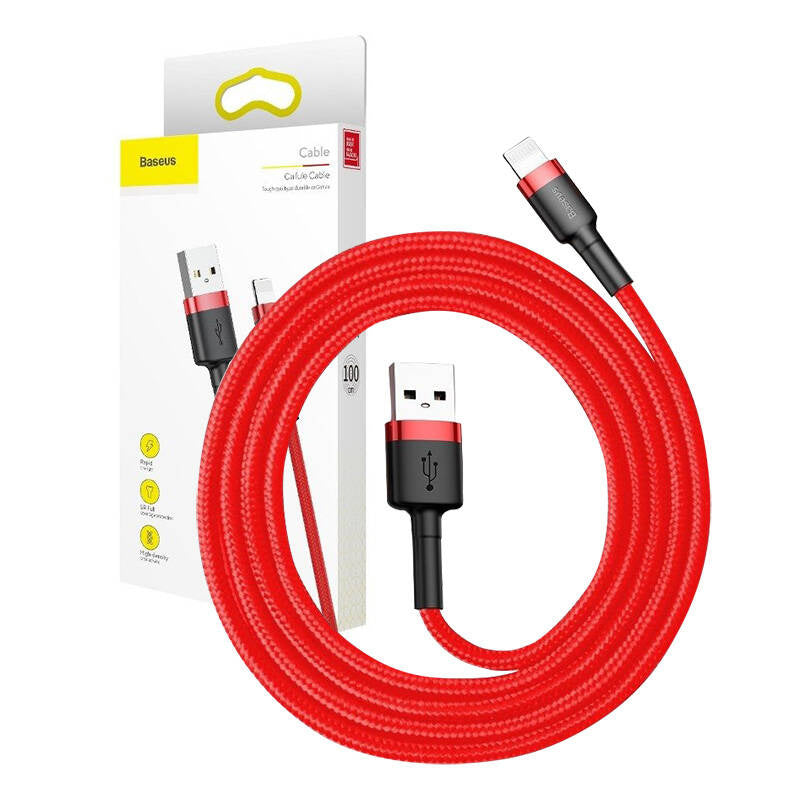 Baseus Cafule Kabel USB Lightning 2A 3m (rød)