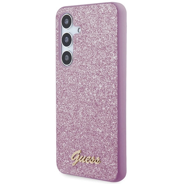 Guess Glitter Script case for Samsung Galaxy S24+ - purple