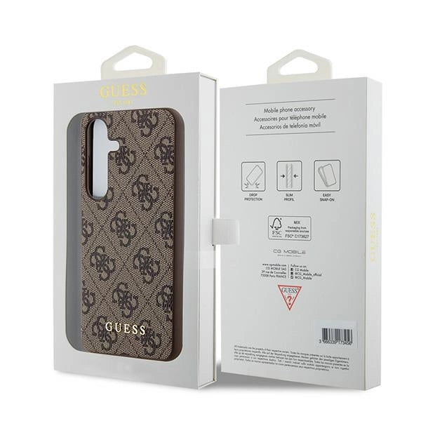 Guess 4G Metal Gold Logo case for Samsung Galaxy A55 - brown