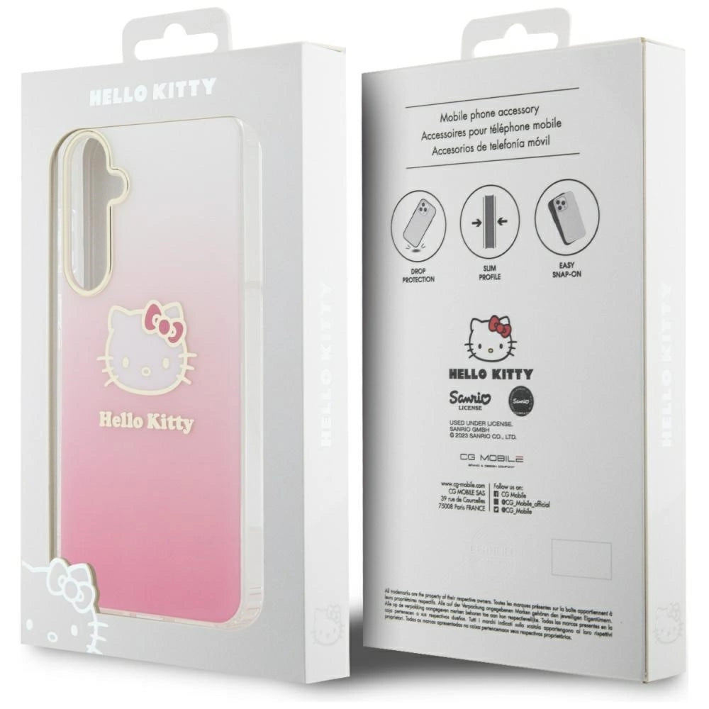 Hello Kitty IML Gradient Electrop Kitty Head case for Samsung Galaxy A55 - pink
